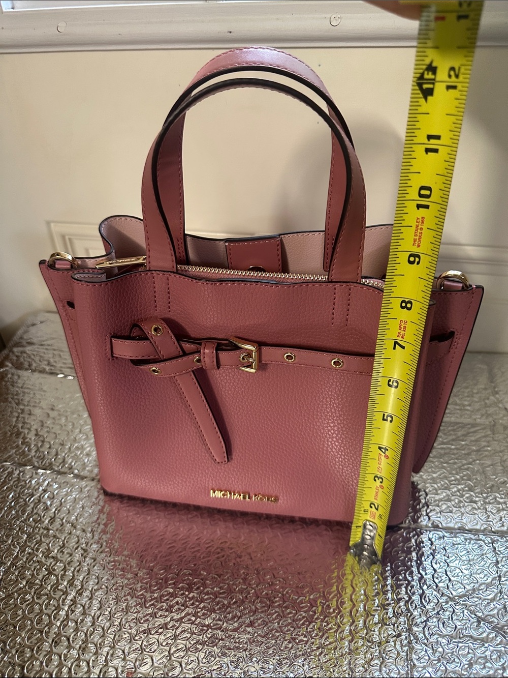 Michael Kors Dusty Rose Leather Satchel with Gold Hardware - Picture 8 of 9